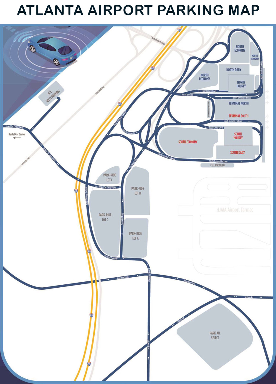 ATL Airport Parking Map Atlanta Airport Parking Map